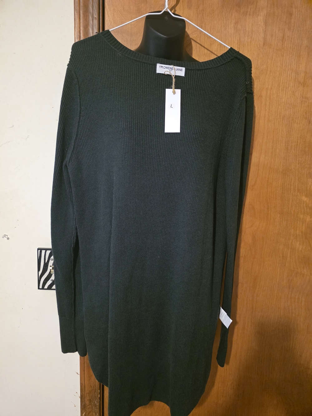 Forest Green Knit Crewneck Sweater